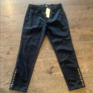 Soft Surroundings Pants Womens Black Straight Elastic Pull On Stretch size M NWT